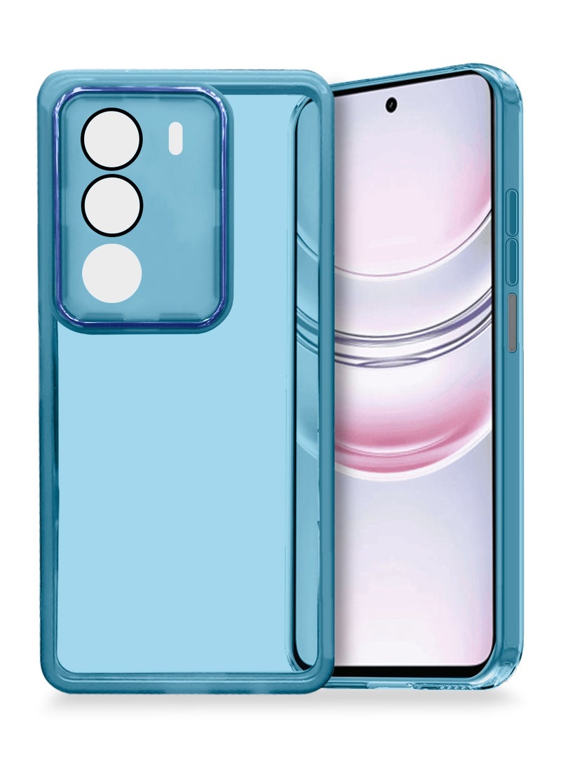 دبليو تيك غلاف هاتف ريلمي C71 4G لعام 2025 بحماية عدسة الكاميرا الشفافة الناعمة من TPU السيليكون فائق النحافة مع حد كاميرا مطلي أنيق - أزرق - Image 1