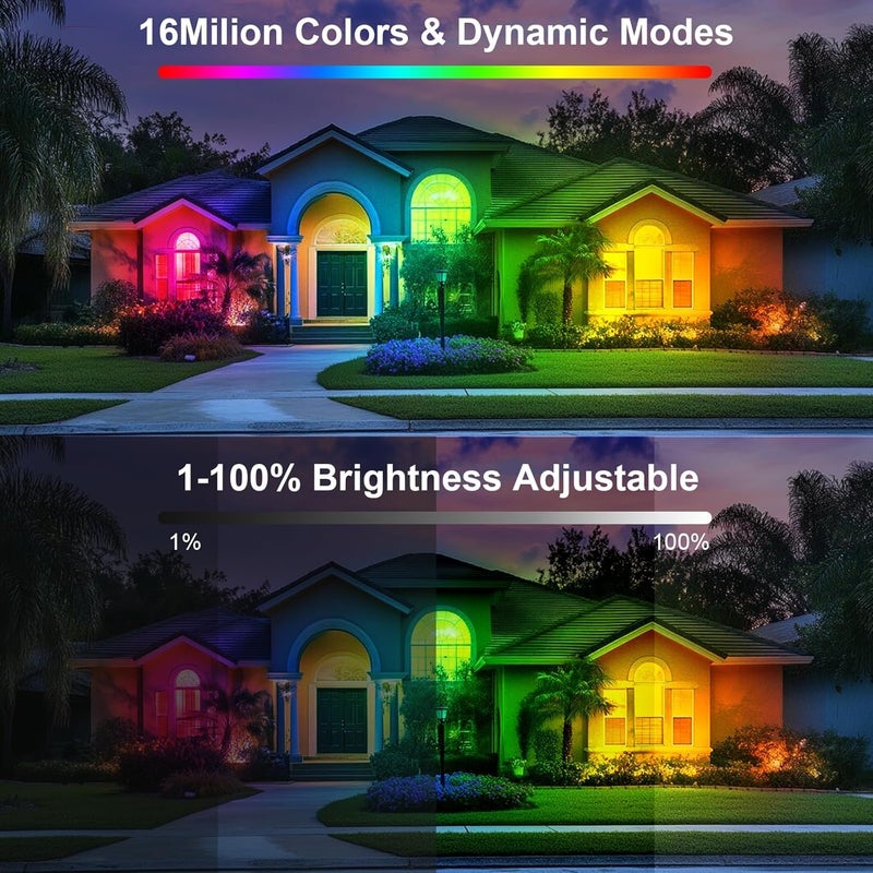 Indmird Lightweight RGB Flood Light 50W, RGB Led Floodlight Outdoor with 360° Remote Control and Bluetooth APP LED Wallwasher IP66 Waterproof RGB Spotlight Party Light for Disco Stage Garden Halloween Cost effective upgraded craftsmanship - Image 2