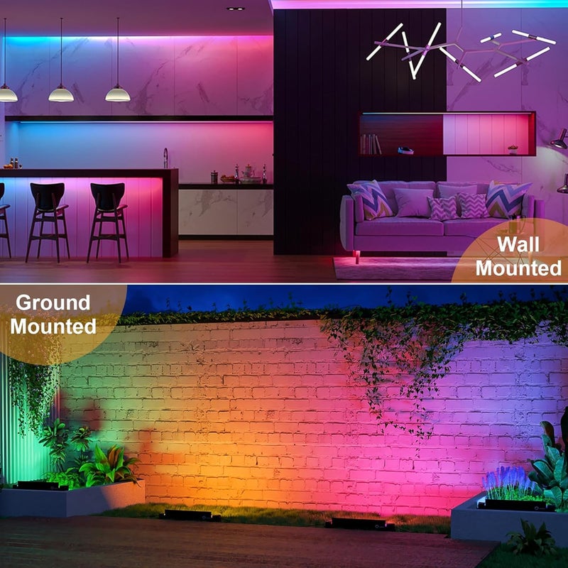 Indmird Lightweight RGB Flood Light 50W, RGB Led Floodlight Outdoor with 360° Remote Control and Bluetooth APP LED Wallwasher IP66 Waterproof RGB Spotlight Party Light for Disco Stage Garden Halloween Cost effective upgraded craftsmanship - Image 5
