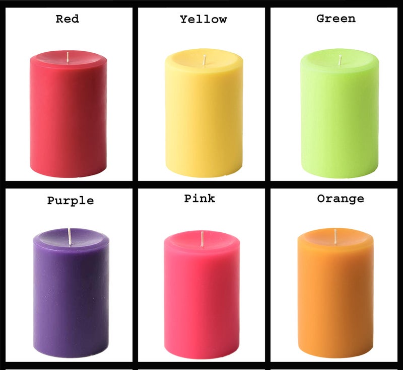 atorakushon® Smokeless Scented Paraffin Wax Multi Colour Round Pillar Candles Decoration for Party,Birthday Party,Dinner Table, Living Room Pack of 6 - Image 4