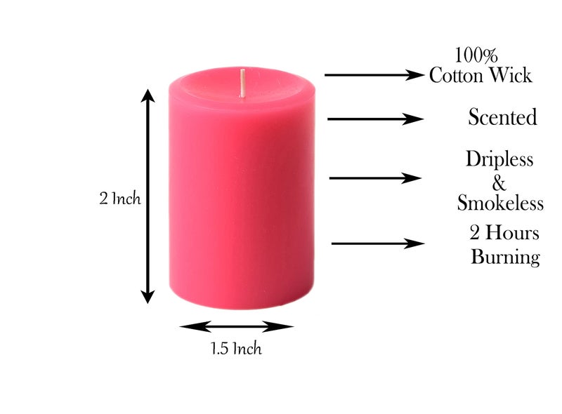 atorakushon® Smokeless Scented Paraffin Wax Multi Colour Round Pillar Candles Decoration for Party,Birthday Party,Dinner Table, Living Room Pack of 6 - Image 3