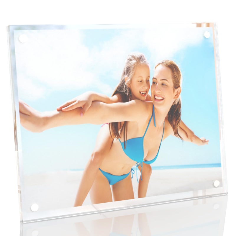 HELPLEX Picture Frames  1 Pack 8x10 inch Acrylic Picture Frame Clear 8 x 10 Photo Frames Magnetic Picture Frames Ready for Tabletop Display  Effectively Protect Photos from Fading and Yellowing - Image 1