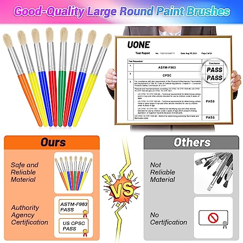 anezus 30Pcs Paint Brushes Anezus Round Paint Brushes for Kids Classroom Toddlers Paint Brush Set for Touch Up Preschool Daycare Washable Acrylic Paint Pumpkin Painting - Image 3