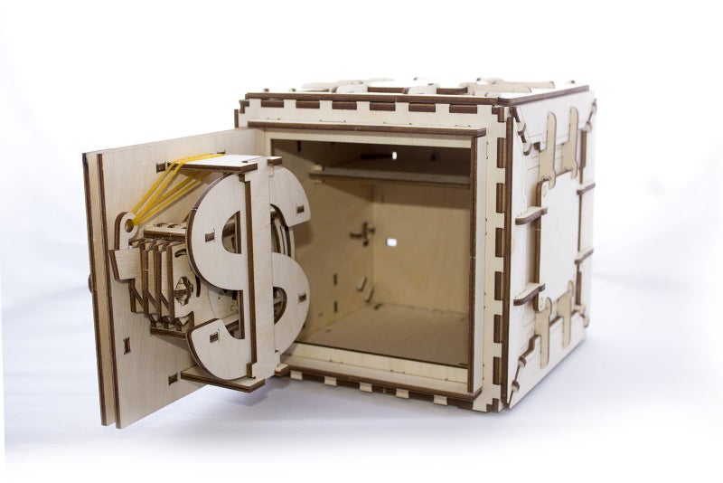 UGEARS Model Safe Kit | 3D Wooden Puzzle | DIY Mechanical Safe - Image 3