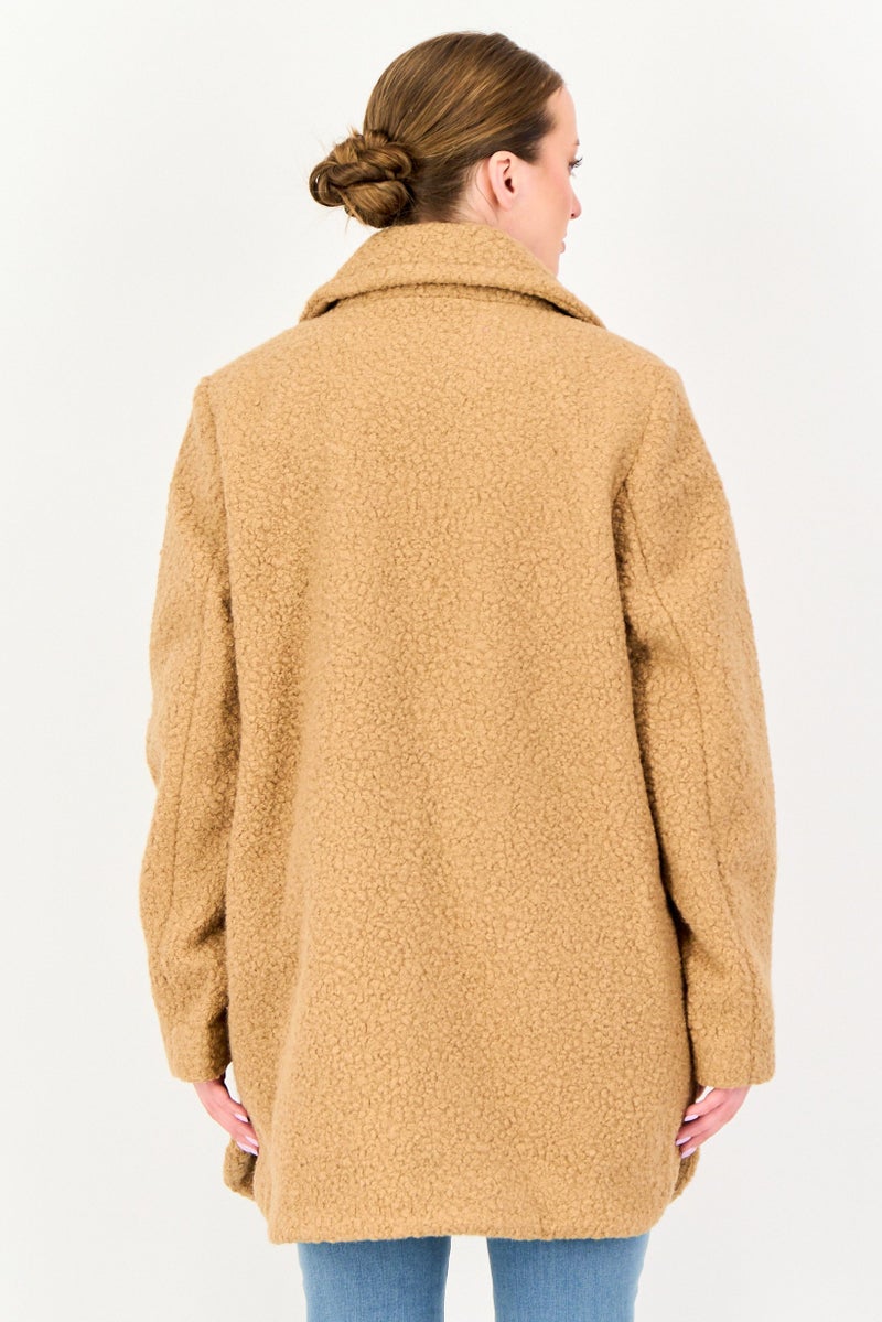 ANNE KLEIN Women Textured Softshell Jacket, Beige - Image 4