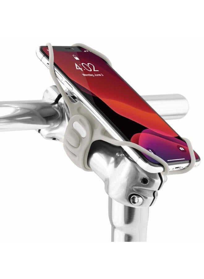 BONE 【Bone】Bike Tie Pro 3 Bike Phone Mount Bicycle Phone Holder for Stem Mounting 4.7"-7.2" Cell Phones, Ultra Light Phone Mount for Bike Motorcycle Road Mountain Bicycle Accessories - Gray - Image 1
