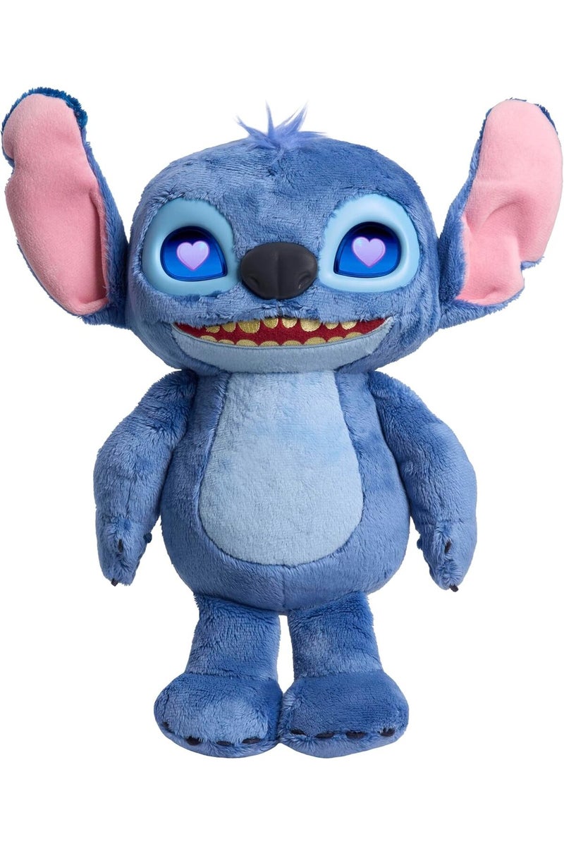 Disney Just Play Stitch Interactive Plush Toy, 13.5" Tall, Over 50 Sounds & Expressive LCD Eyes - Image 1