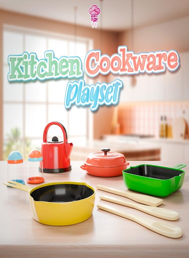 Lollipop Kids Kitchen Playset Pots and Pans with Utensils Cookware Playset - 10-Piece Gourmet Cooking Set for Toddlers 3+ | Complete with Cooking Utensils & Accessories | Safety Tested for Safe Play - Image 2