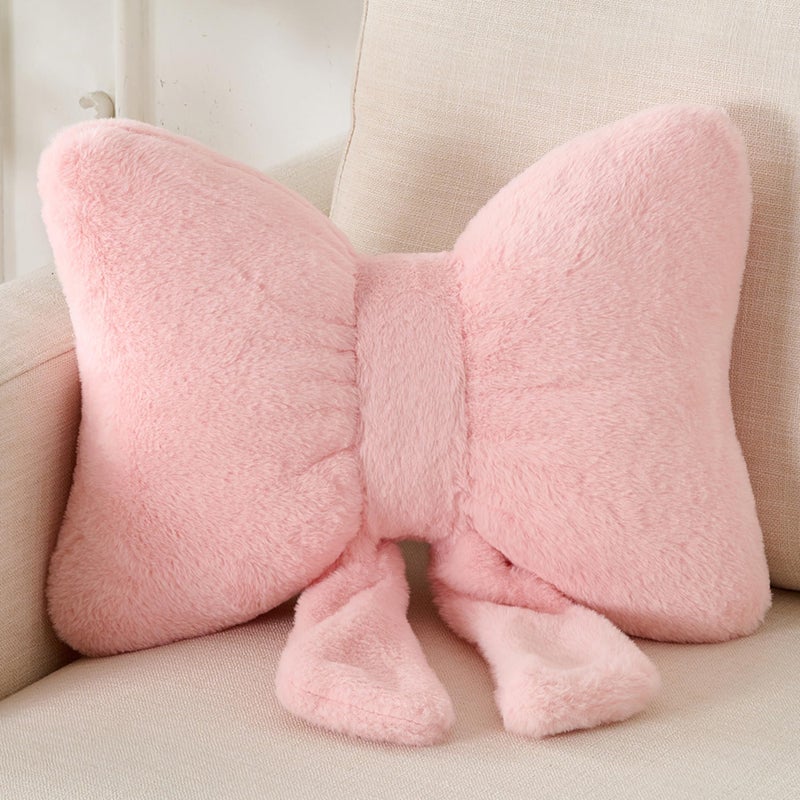 XIAIJIA Bowknot Throw Pillows Bow Decorative Pillow Aesthetic Home Decor Knot Plush Pillows Soft Seat Cushions Cute Throw Pillow for Couch Bow Room Decor - Image 1