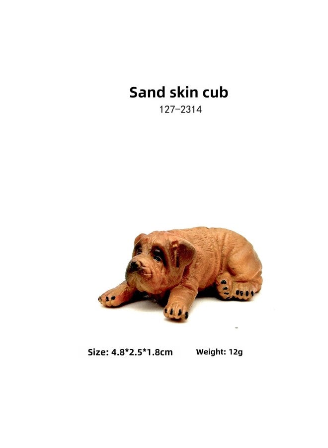 Mini Puppy Simulation Solid Animal Model Chai Dog Poodle Boxer Dog Dalmatians Shar Pea Model Toy-Color:127-2314 Shapi Cubs  - Image 1