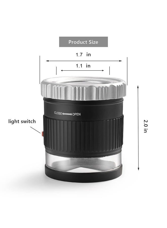Amoper 30X Loupe Magnifier,Adjustable Focal Length Magnifier,Foldable Jewelry Magnifier Glass for Textile Optical,Embroidery,Circuit Board,Coins,etc. - Image 3