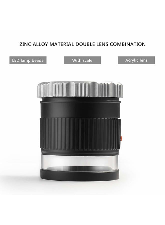 Amoper 30X Loupe Magnifier,Adjustable Focal Length Magnifier,Foldable Jewelry Magnifier Glass for Textile Optical,Embroidery,Circuit Board,Coins,etc. - Image 2