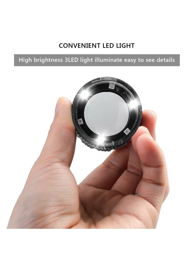 Amoper 30X Loupe Magnifier,Adjustable Focal Length Magnifier,Foldable Jewelry Magnifier Glass for Textile Optical,Embroidery,Circuit Board,Coins,etc. - Image 4