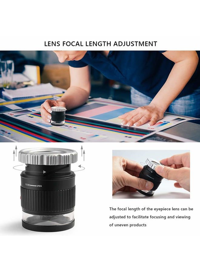 Amoper 30X Loupe Magnifier,Adjustable Focal Length Magnifier,Foldable Jewelry Magnifier Glass for Textile Optical,Embroidery,Circuit Board,Coins,etc. - Image 5