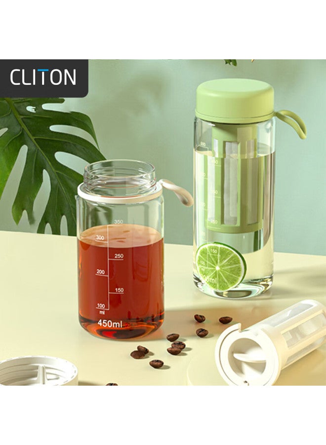 Cliton Cold Brew Coffee Maker, Filter Cold Brew Cup, Coffee Filter Pot, Cold Water Pitcher, Tea Infuser, Ice Drip Pot, Cold Brew Cup 600ml - Image 1