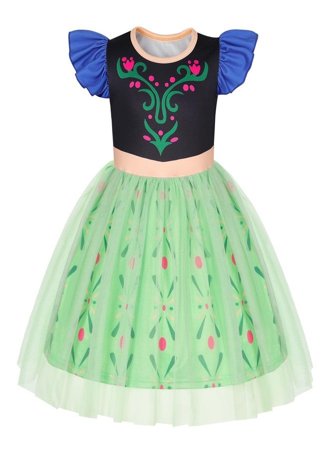HenzWorld Dress up for Girls Snow Queen Princess Dresses Costume for Toddlers Party Birthday Tulle Dress Halloween Costumes Birthday Gift 3-4T, Green Girls Coronation Dress - Image 1