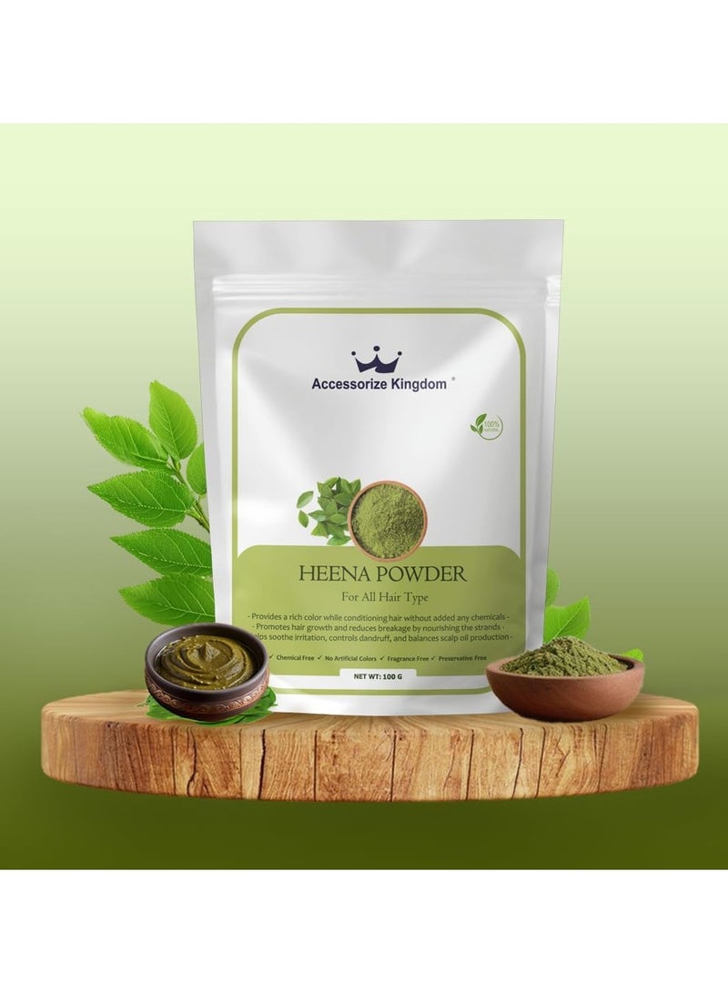 Accessorize Kingdom Henna Powder for All Hair Types – 100% Natural | Provides Rich Color & Conditions Hair | Promotes Hair Growth & Soothes Scalp Irritation | (100gm)  - Image 4