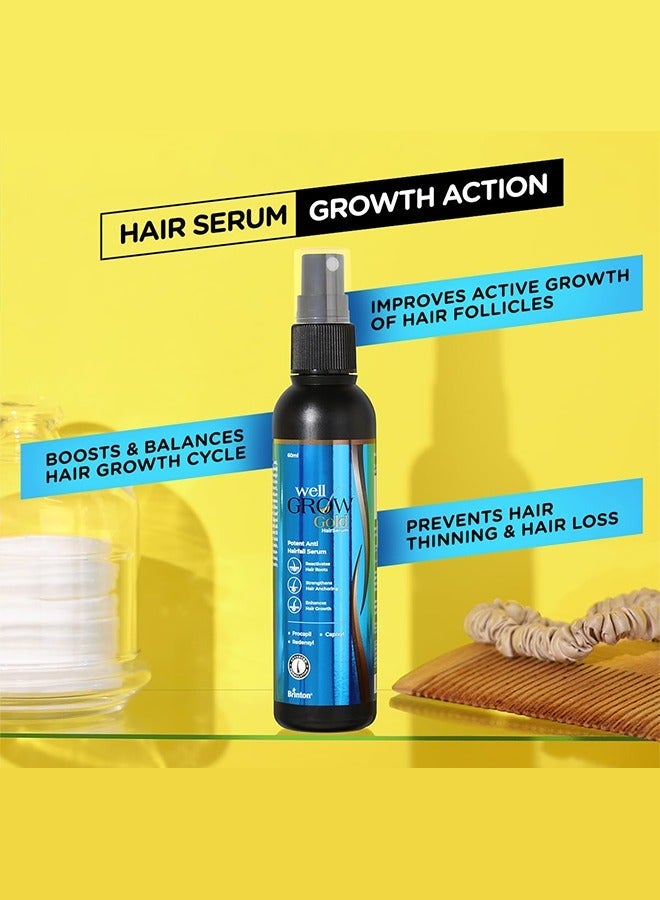 بريتون مصل نمو الشعر الذهبي WellGrow (60 مل) مع Redensyl و Capixyl و Procapil للتحكم في تساقط الشعر وإصلاحه ، يقوي ويعزز نمو الشعر للرجال والنساء - Image 4