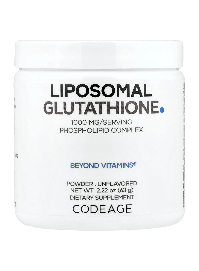 Codeage Liposomal Glutathione Powder, Unflavored, 2.22 oz (63 g)