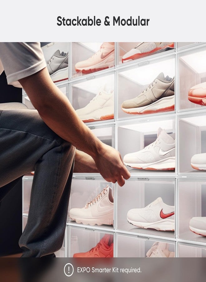 Nanoleaf Smart LED Shoe Boxes Sneaker Display Case, Stackable Shoe Storage Organizers, Collection Crate, Figures & Collectibles Showcase (1-Pack Expasion Kit, Requires Stater Kit) - Image 4