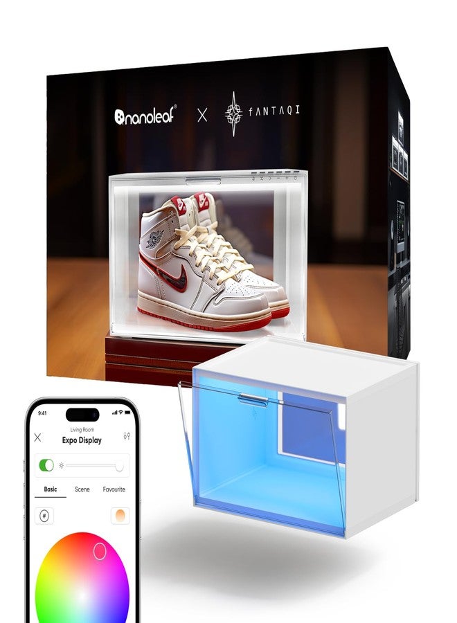 Nanoleaf Smart LED Shoe Boxes Sneaker Display Case, Stackable Shoe Storage Organizers, Collection Crate, Figures & Collectibles Showcase (1-Pack Expasion Kit, Requires Stater Kit) - Image 1