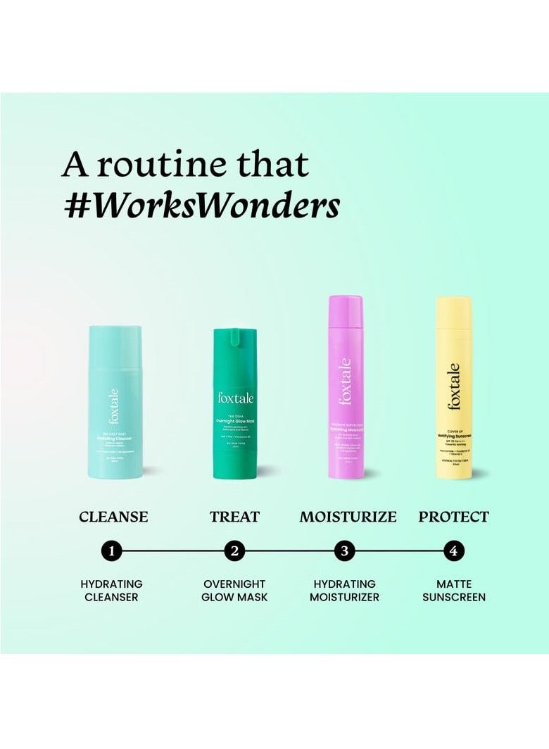 Foxtale Overnight Glow Mask | 4% Glycolic Acid | 3% Lactic Acid |Reduces Blackheads, Whiteheads | 30 Second Salon like Brightening Facial for Glowing Skin | Men & Women - 30ml - Image 5