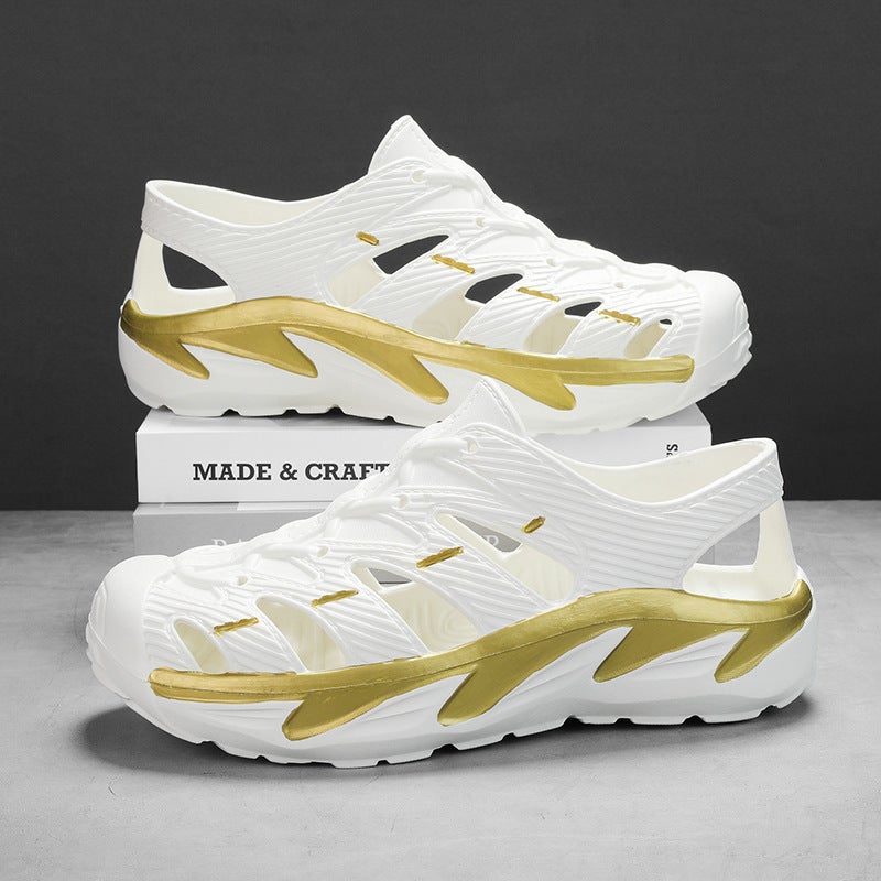 Sandals Men'S Summer Outwear Trendy Baotou Sports Beach Cave Shoes Non-Slip Waterproof Lightweight Shoes - Image 2