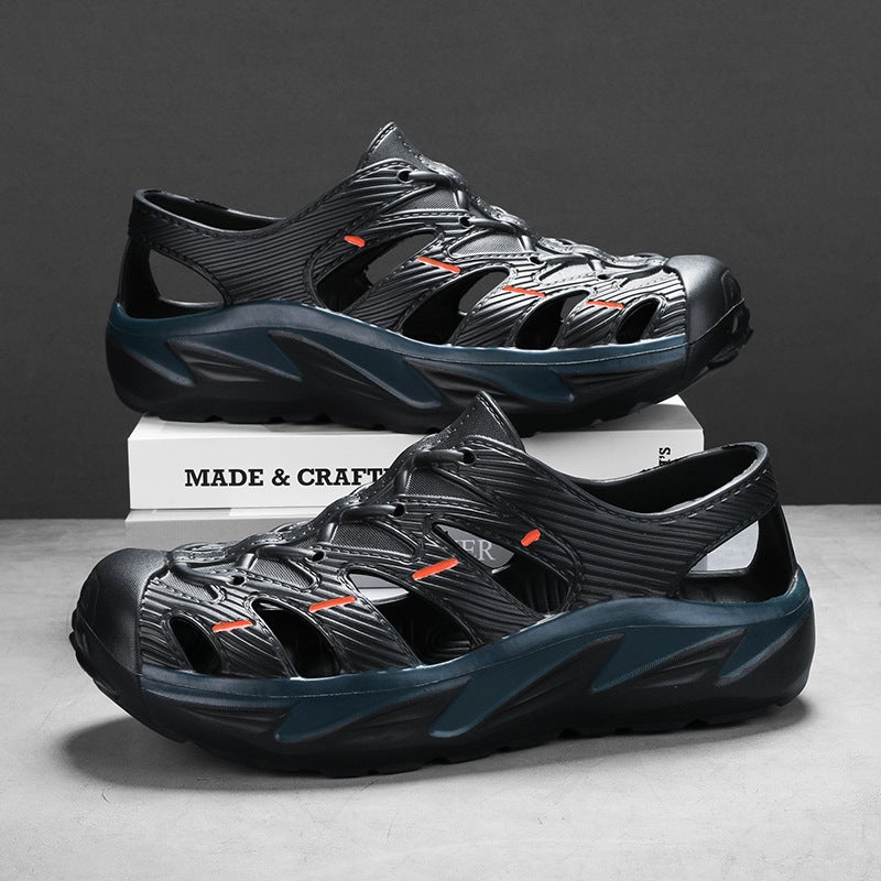 Sandals Men'S Summer Outwear Trendy Baotou Sports Beach Cave Shoes Non-Slip Waterproof Lightweight Shoes - Image 3