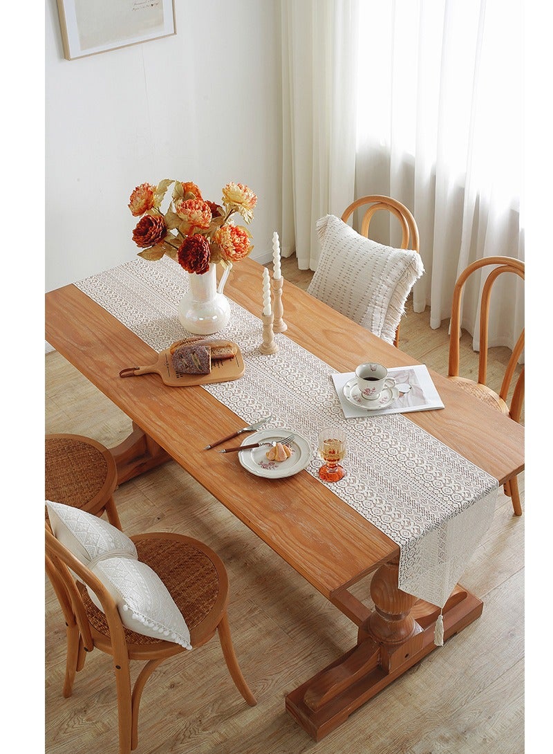Lace sideboard cover cloth household long table runner table cloth American pastoral long table decoration shoe cabinet dustproof cover towel 30*180cm - Image 3