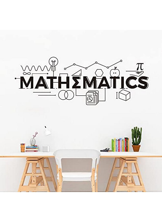 YOYOYU ART HOME DECOR - 17x44 inch Children Room Mathematics Sign Wall Stickers Math Education Vinyl Decals School Classroom Decoration Motivational Poster Wall Murals HQ951 (Black) - Image 1