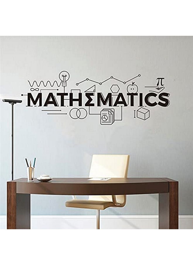 YOYOYU ART HOME DECOR - 17x44 inch Children Room Mathematics Sign Wall Stickers Math Education Vinyl Decals School Classroom Decoration Motivational Poster Wall Murals HQ951 (Black) - Image 1