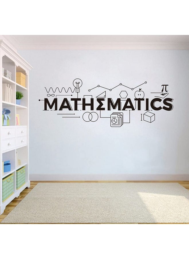 YOYOYU ART HOME DECOR - 17x44 inch Children Room Mathematics Sign Wall Stickers Math Education Vinyl Decals School Classroom Decoration Motivational Poster Wall Murals HQ951 (Black) - Image 1