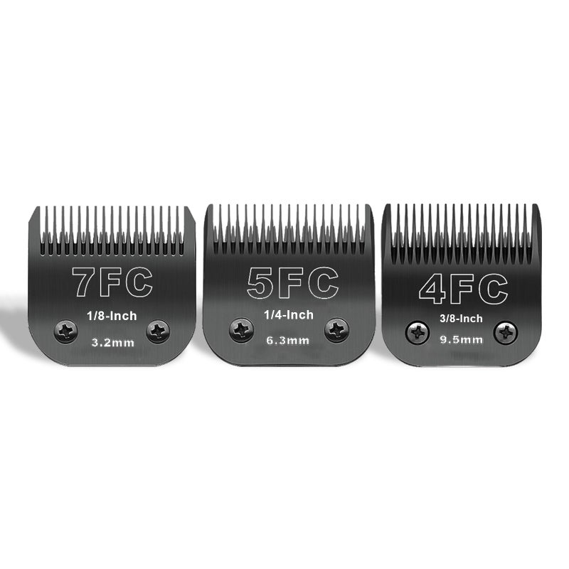 DODAER 7FC5FC4FC Black Detachable Pet Dog Grooming Clipper Stainless Steel Blades SetCompatible with AndisOster A5Wahl KM10 Series Clippers3 Pack - Image 2