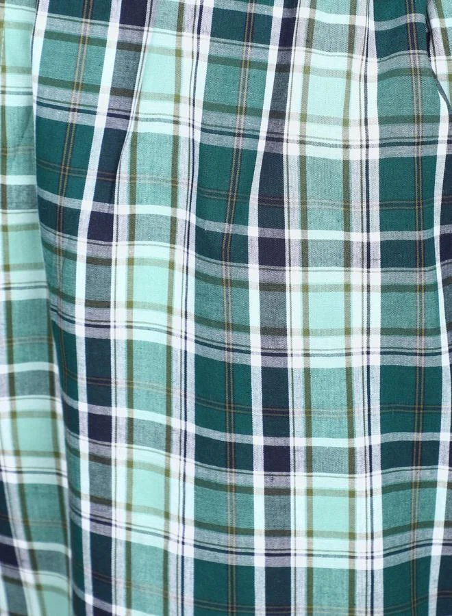 victor and jane Victor and Jane Solid Short Sleeve T-Shirt and Checked Pyjama Set