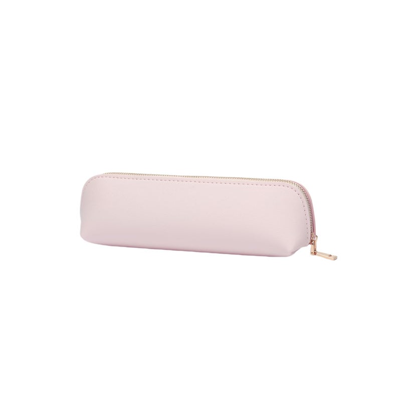 YONBEN Pencil Case Small Pencil Pouch Slim Zipper Pen Holder School Office CollegePinkFaux Leather - Image 2