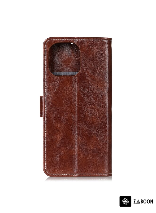 Zaboon Protective Case For Xiaomi Mi 11 Retro Crazy Horse Texture Horizontal Flip Leather Case with Holder & Card Slots & Photo Frame & Wallet - Image 3