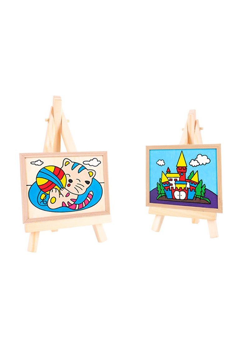 SYOSI - Mini Wooden Easel, SYOSI Desktop Small Easel, Wooden Photo Frame Tripod, Digital Oil Painting Display Mini Easel, Advertising Display Stand, 10 Pieces - Image 1