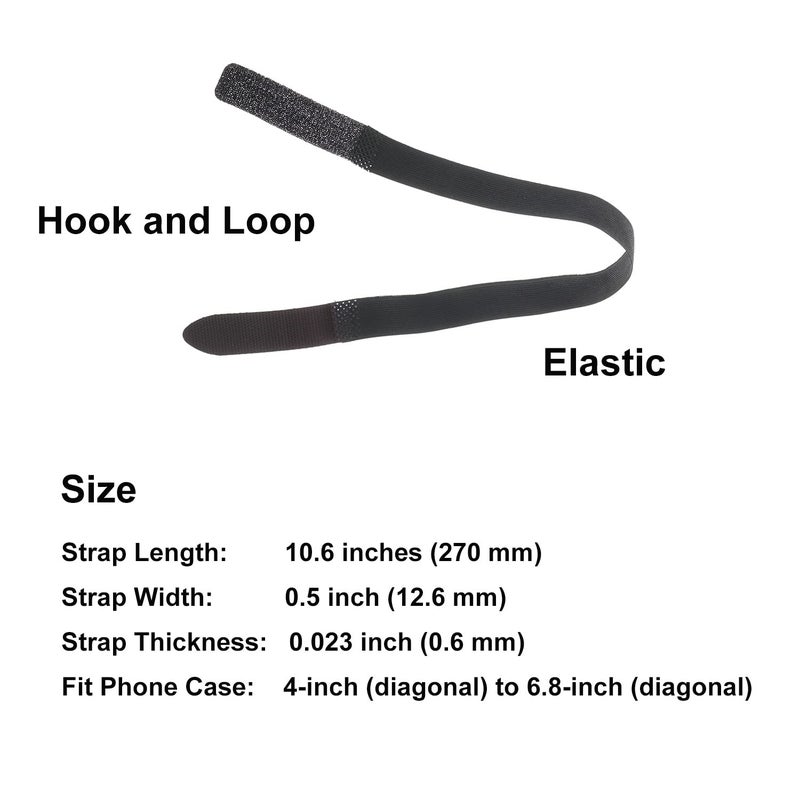 TFY Elastic Phone Strap, Universal Slim Hand Finger Grip, Non-slip Cell Phone Holder, fit Most Smartphones Case - 2 Pieces (Black) - Image 4