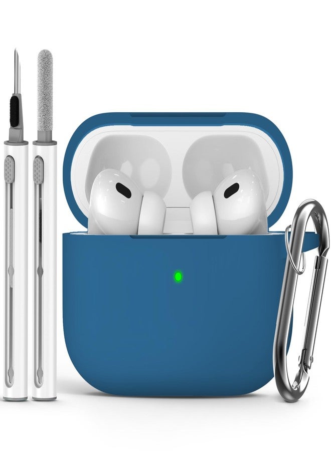 Ljusmicker for AirPods Pro Case Cover with Cleaner Kit,Silicone Protective Cases for Apple AirPod Pro 2nd/1st Generation Case for Women Men,AirPods Pro 2 Case Accessories with Keychain-Cobalt Blue - Image 1