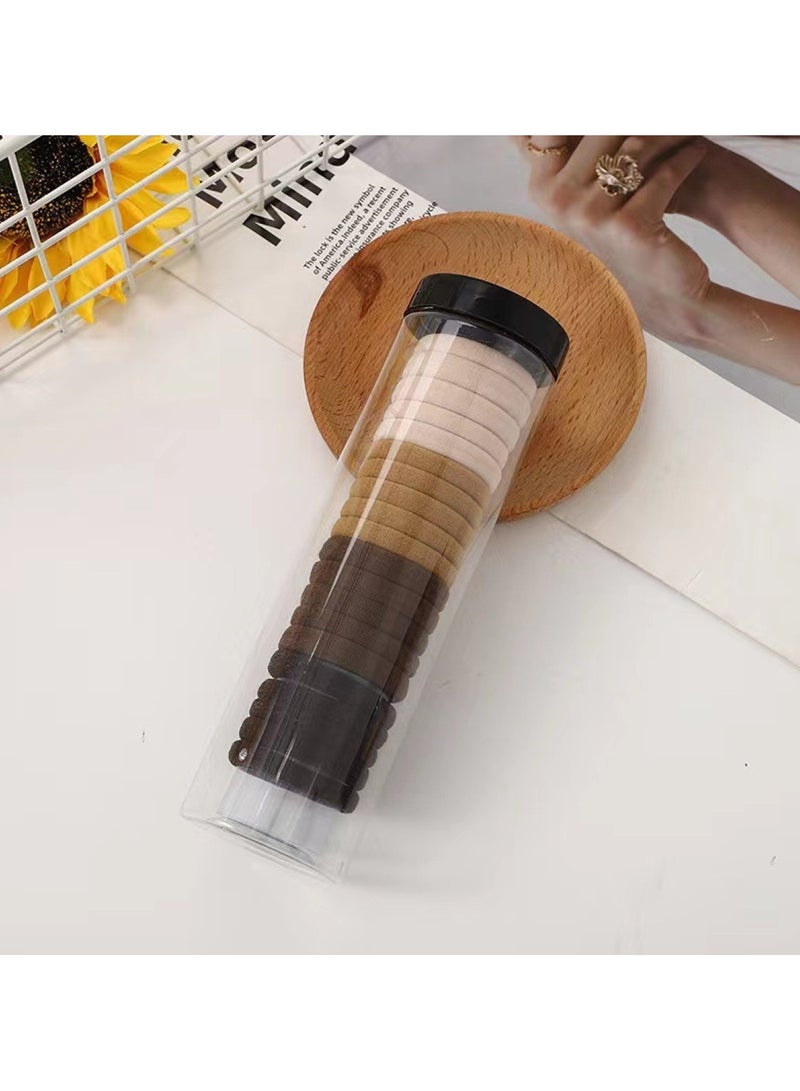 Huitich Seamless High Elastic Hair Bands – 20-Piece Rubber Hair Ties in Can (Multicolour) - Image 5