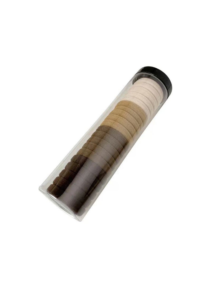 Huitich Seamless High Elastic Hair Bands – 20-Piece Rubber Hair Ties in Can (Multicolour) - Image 1