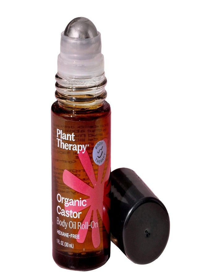 Plant Therapy Organic Castor Oil Roll On 30 mL (1 oz) Convenient Mess-Free Body Oil Roll-on for Easy Application, Cold-Pressed & Hexane-Free, Third-Party Tested for Purity - Image 1