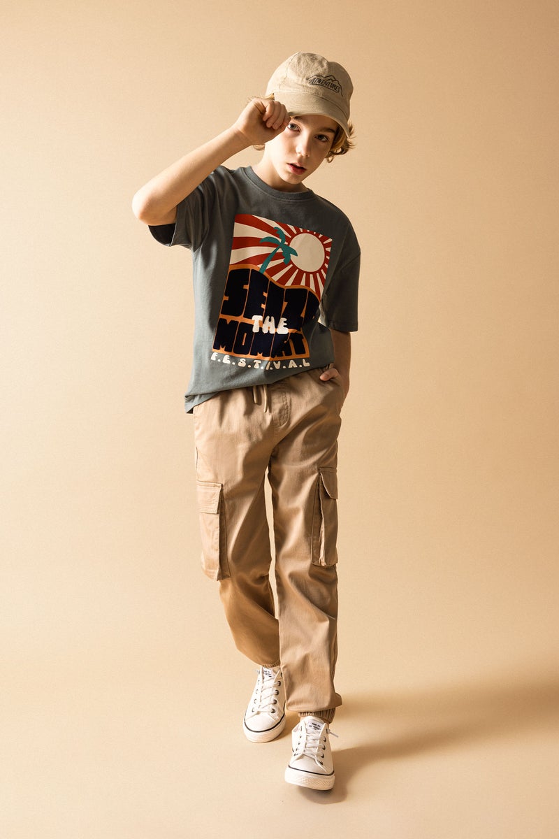 DeFacto Boy Cargo Pocket Jogger Foot Gabardine Trousers  - Image 2