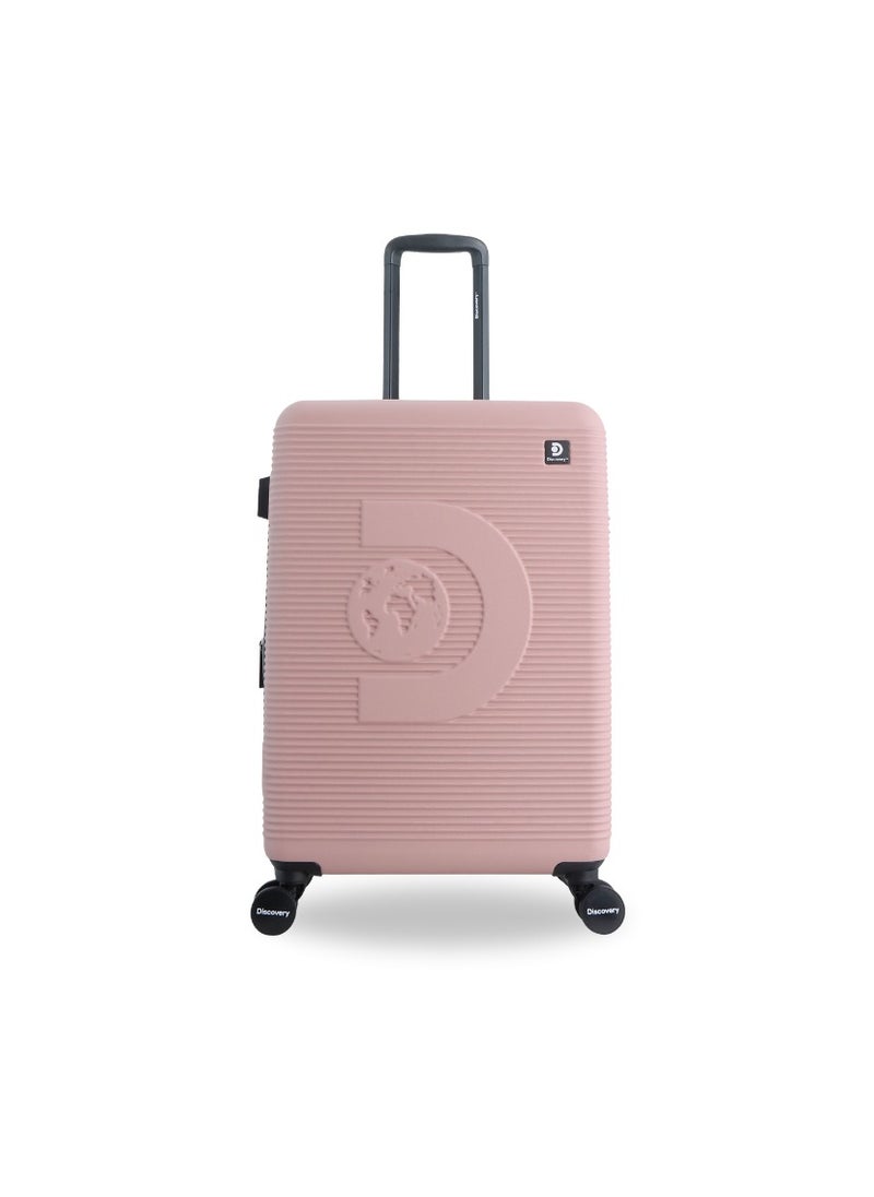 Discovery Discovery Eclipse ABS Hardside Checked Travel Luggage, Durable Lightweight 4 Double Wheel Expandable Trolley Bag, Extra Secure Combination Lock, 24" Suitcase, Check-In Medium Trolley - Pink.  - Image 1