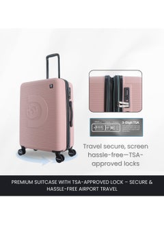 Discovery Discovery Eclipse ABS Hardside Checked Travel Luggage, Durable Lightweight 4 Double Wheel Expandable Trolley Bag, Extra Secure Combination Lock, 24" Suitcase, Check-In Medium Trolley - Pink.  - Image 5