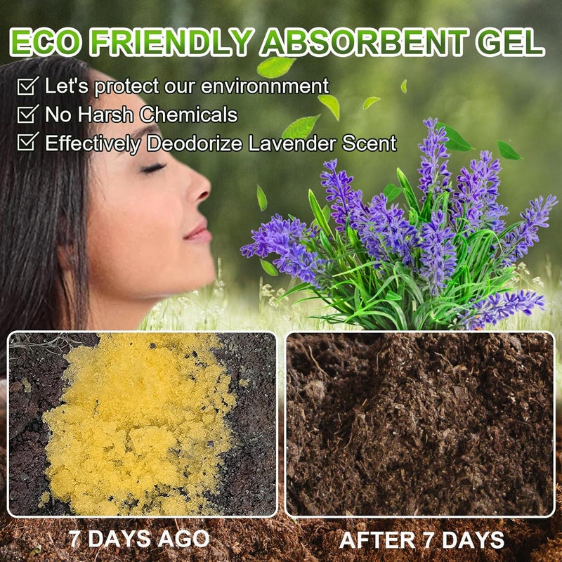 AOKE Portable Toilet Powder, 100 Pack Poo Gel Lavender scent for Camping Eco Absorbent Gel Liquid Waste Gelling and Deodorizing Powder, Emergency Toilet Waste Treatment for Outdoor Camping Hiking - Image 4