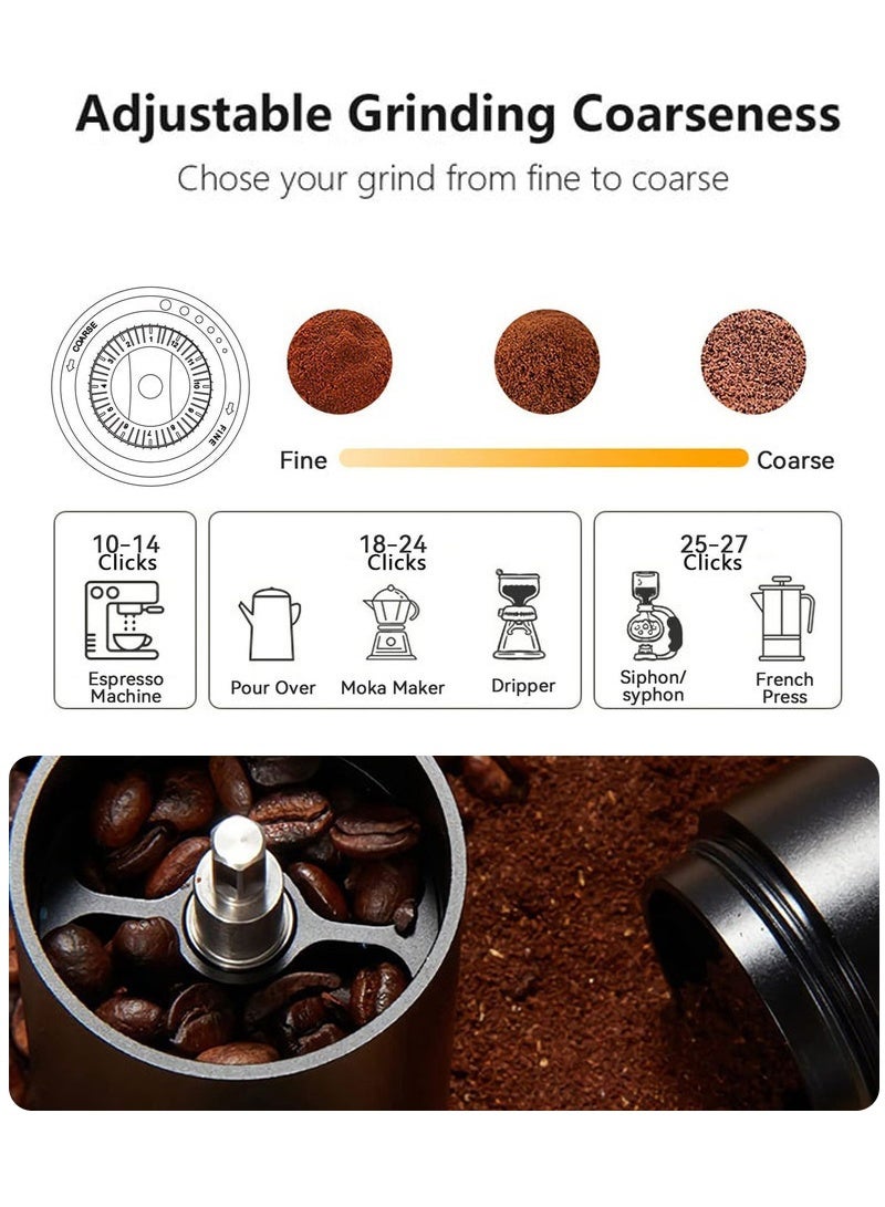 Brutelle V60 Manual Coffee Grinder Hand Coffee Grinder Capacity 25g with Adjustable Dragon CNC Stainless Steel Conical Burr for Drip Coffee French Press Turkish Brew - Image 4