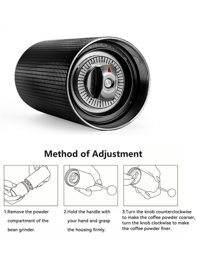 Brutelle V60 Manual Coffee Grinder Hand Coffee Grinder Capacity 25g with Adjustable Dragon CNC Stainless Steel Conical Burr for Drip Coffee French Press Turkish Brew - Image 2