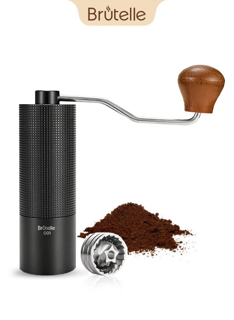 Brutelle V60 Manual Coffee Grinder Hand Coffee Grinder Capacity 25g with Adjustable Dragon CNC Stainless Steel Conical Burr for Drip Coffee French Press Turkish Brew - Image 1