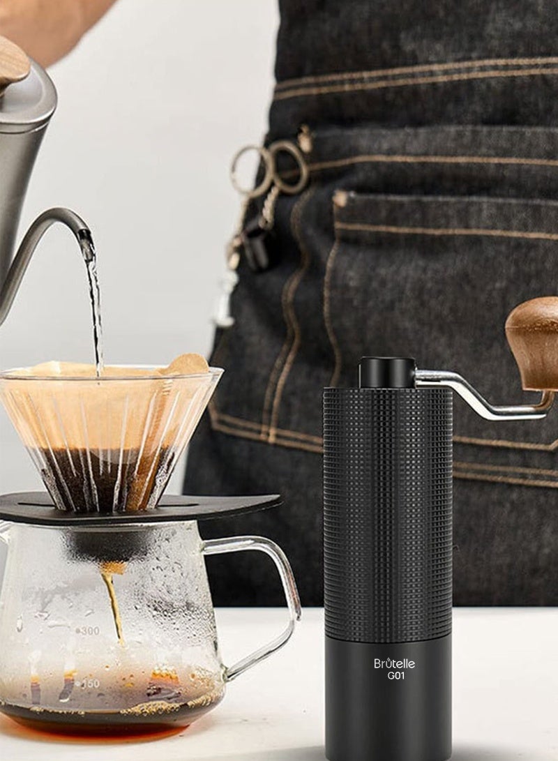 Brutelle V60 Manual Coffee Grinder Hand Coffee Grinder Capacity 25g with Adjustable Dragon CNC Stainless Steel Conical Burr for Drip Coffee French Press Turkish Brew - Image 5